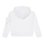 Dsquared2 Felpa Chiusa con Cappuccio tinta unita con Logo Bianco per Bambino 13147756X BIANCO DSQUARED2 
