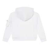 Dsquared2 Felpa Chiusa con Cappuccio tinta unita con Logo Bianco per Bambino 13147756X BIANCO DSQUARED2 