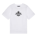 Dsquared2 T-Shirt Girocollo tinta unita con Stampa Bianco per Bambino D02743 BIANCO DSQUARED2 