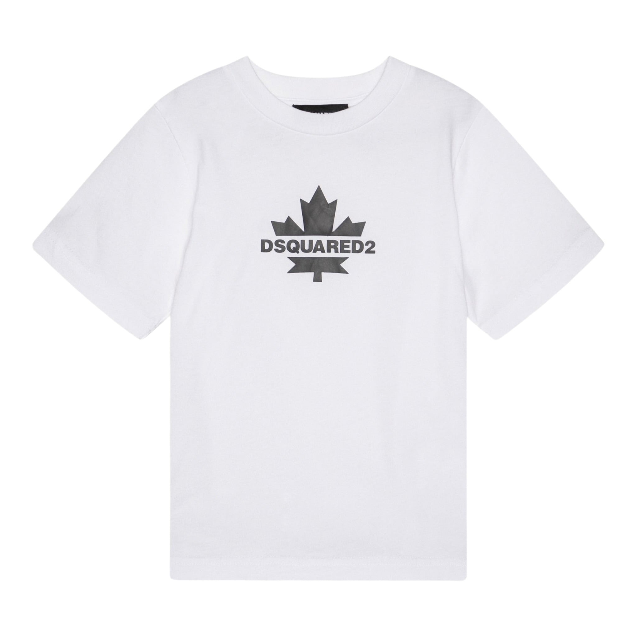 Dsquared2 T-Shirt Girocollo tinta unita con Stampa Bianco per Bambino D02743 BIANCO DSQUARED2 