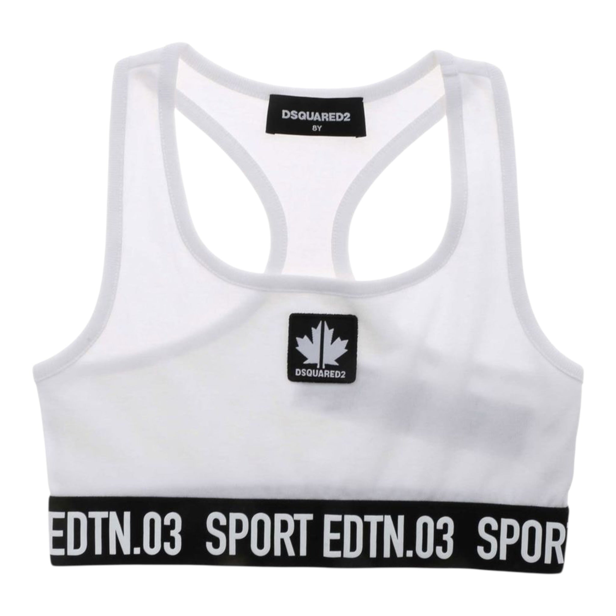 Dsquared2 Top tinta unita con Logo Bianco per Bambina DQ0037 BIANCO DSQUARED2 