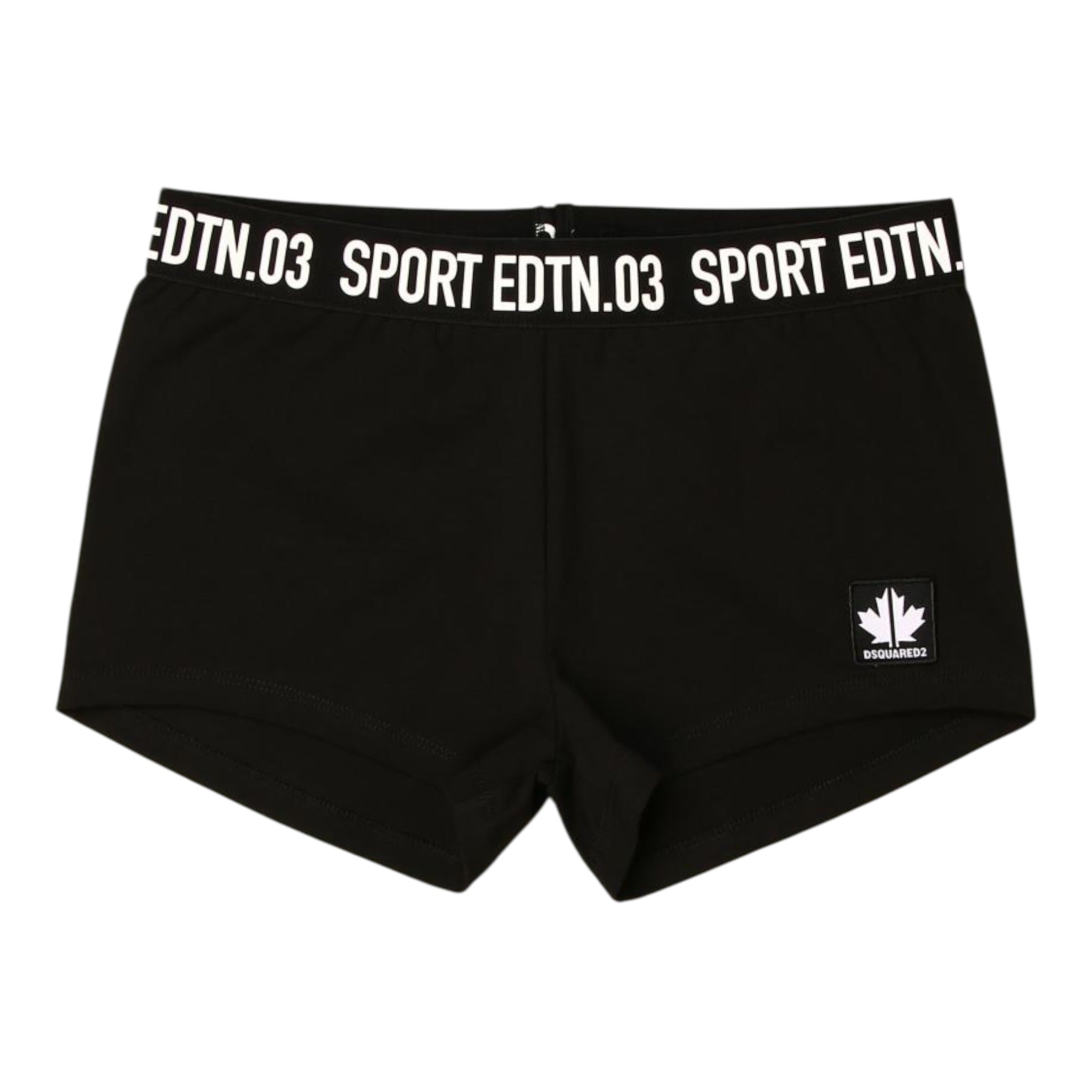 Dsquared2 Culotte tinta unita con Logo Nero per Bambina DQ0039 NERO DSQUARED2 