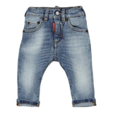 Dsquared2 Jeans tinta unita con Girovita Regolabile Azzurro per Bambino DQ01TCXX AZZURRO DSQUARED2 