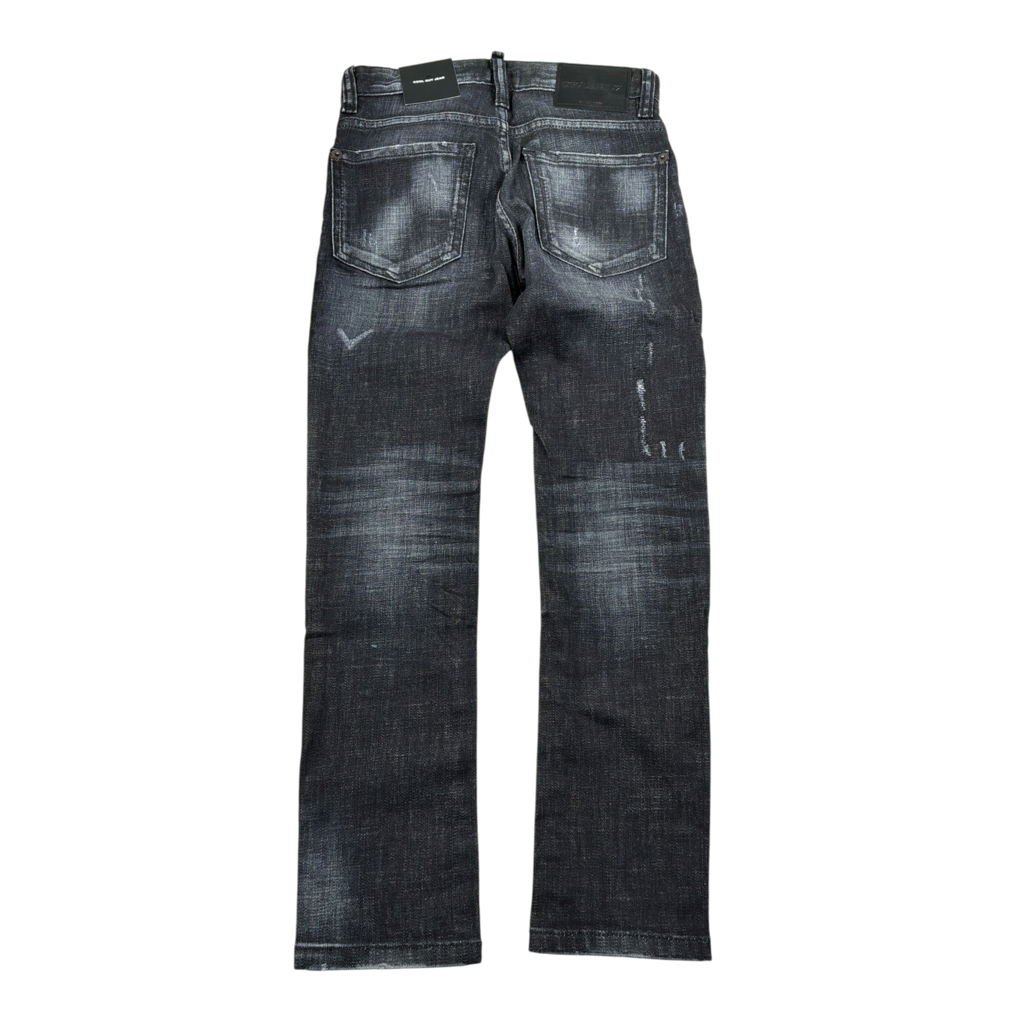 Dsquared2 Jeans tinta unita con Strappi Nero per Bambino DQ0236 NERO DSQUARED2 