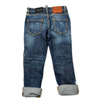 Dsquared2 Jeans tinta unita con Strappi Blu per Bambino DQ0239 BLU DSQUARED2 