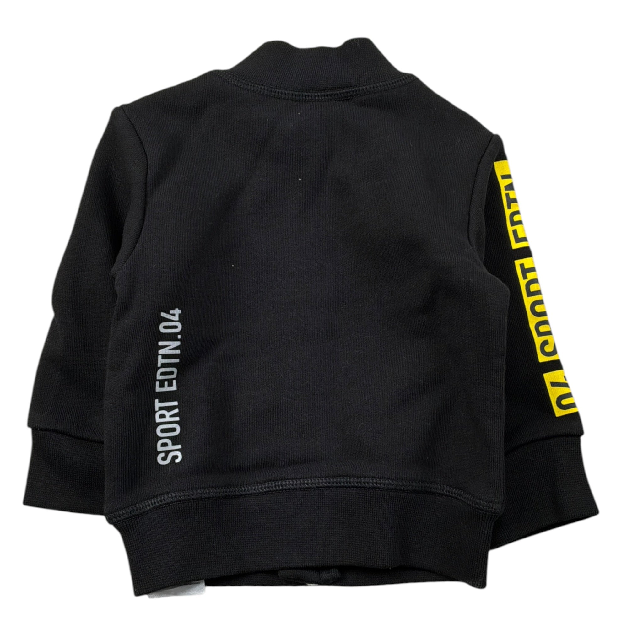 Dsquared2 Felpa tinta unita con Zip E Stampa Nero per Neonato DQ0282 NERO DSQUARED2 