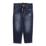 Dsquared2 Jeans tinta unita 5 Tasche Blu per Bambino DQ0501 BLU DSQUARED2 