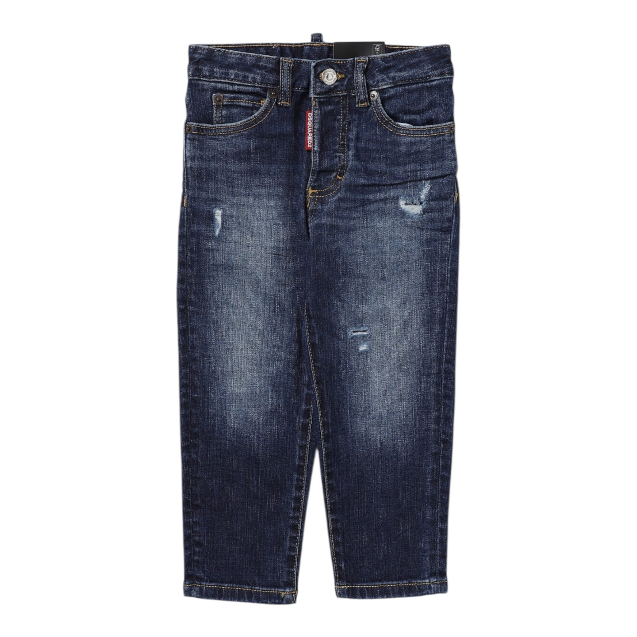 Dsquared2 Jeans tinta unita 5 Tasche Blu per Bambino DQ0501 BLU DSQUARED2 