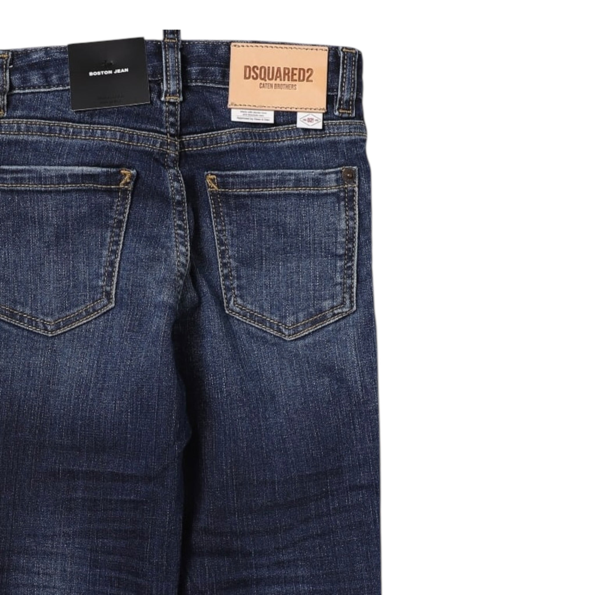 Dsquared2 Jeans tinta unita 5 Tasche Blu per Bambino DQ0501 BLU DSQUARED2 