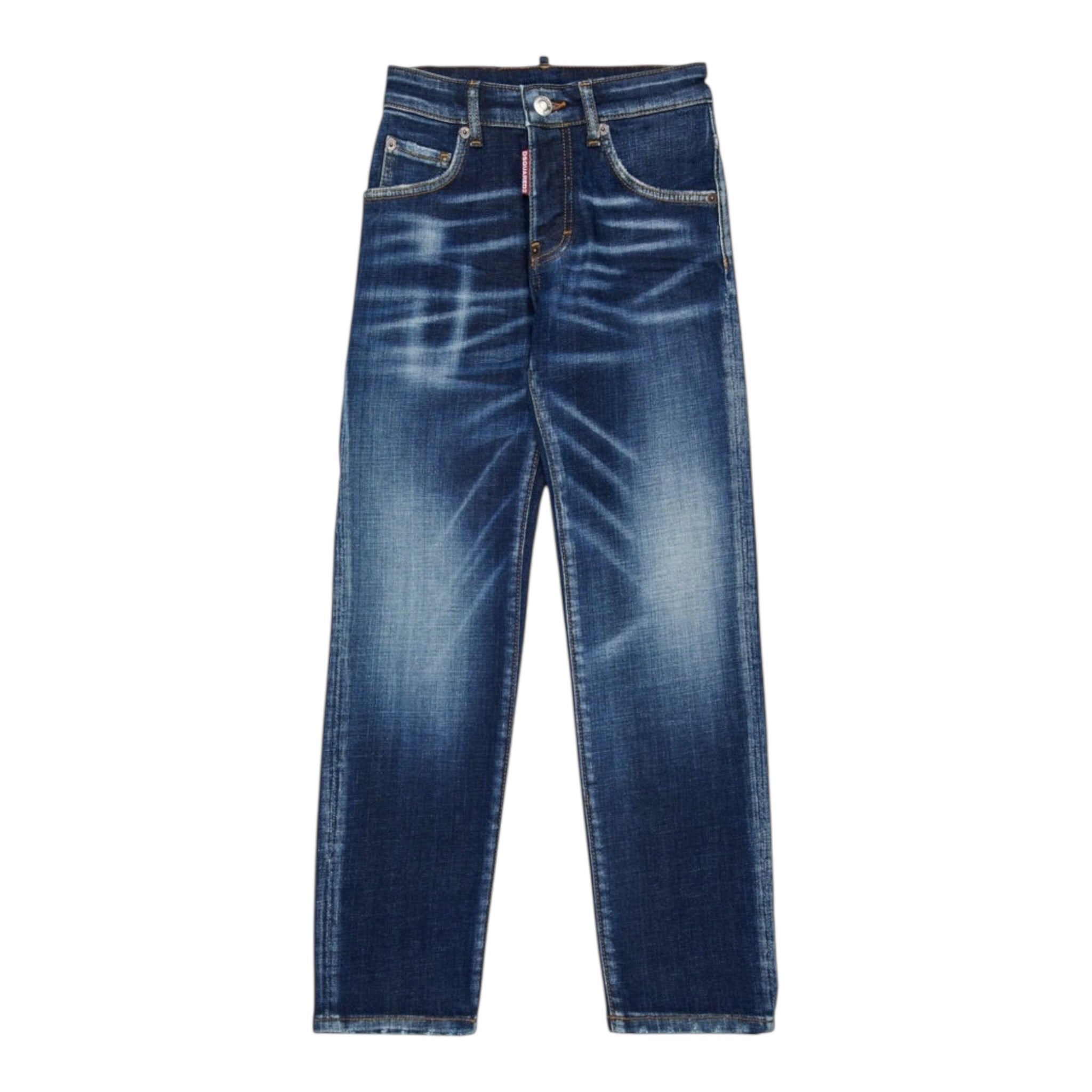 Dsquared2 Jeans tinta unita 5 Tasche Blu per Bambino DQ0731 BLU DSQUARED2 