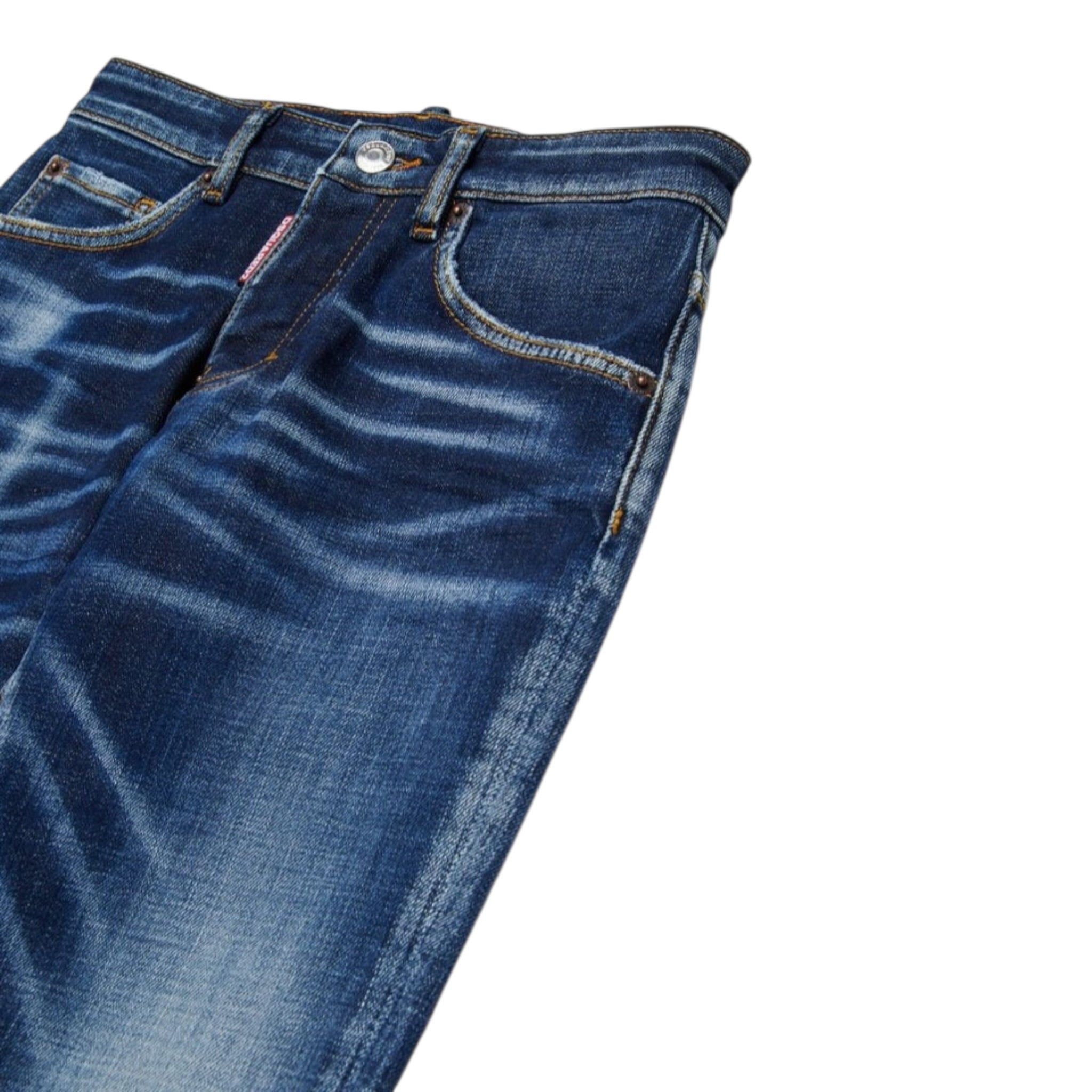 Dsquared2 Jeans tinta unita 5 Tasche Blu per Bambino DQ0731 BLU DSQUARED2 