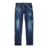 Dsquared2 Jeans tinta unita 5 Tasche Blu per Bambino DQ0731X BLU DSQUARED2 