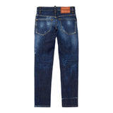 Dsquared2 Jeans tinta unita 5 Tasche Blu per Bambino DQ0731X BLU DSQUARED2 