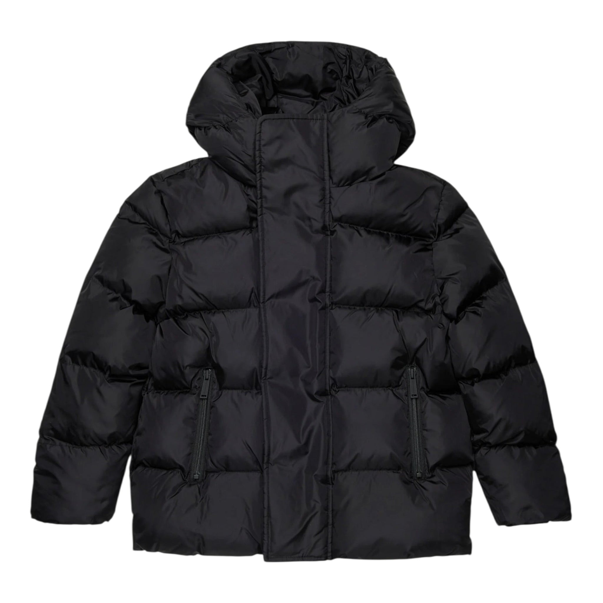 Dsquared2 Giubbino tinta unita con Zip E Cappuccio Nero per Bambino DQ1090 NERO DSQUARED2 