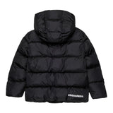 Dsquared2 Giubbino tinta unita con Zip E Cappuccio Nero per Bambino DQ1090X NERO DSQUARED2 
