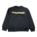 Dsquared2 Felpa tinta unita Girocollo con Stampa Nero per Bambino DQ1809 NERO DSQUARED2 