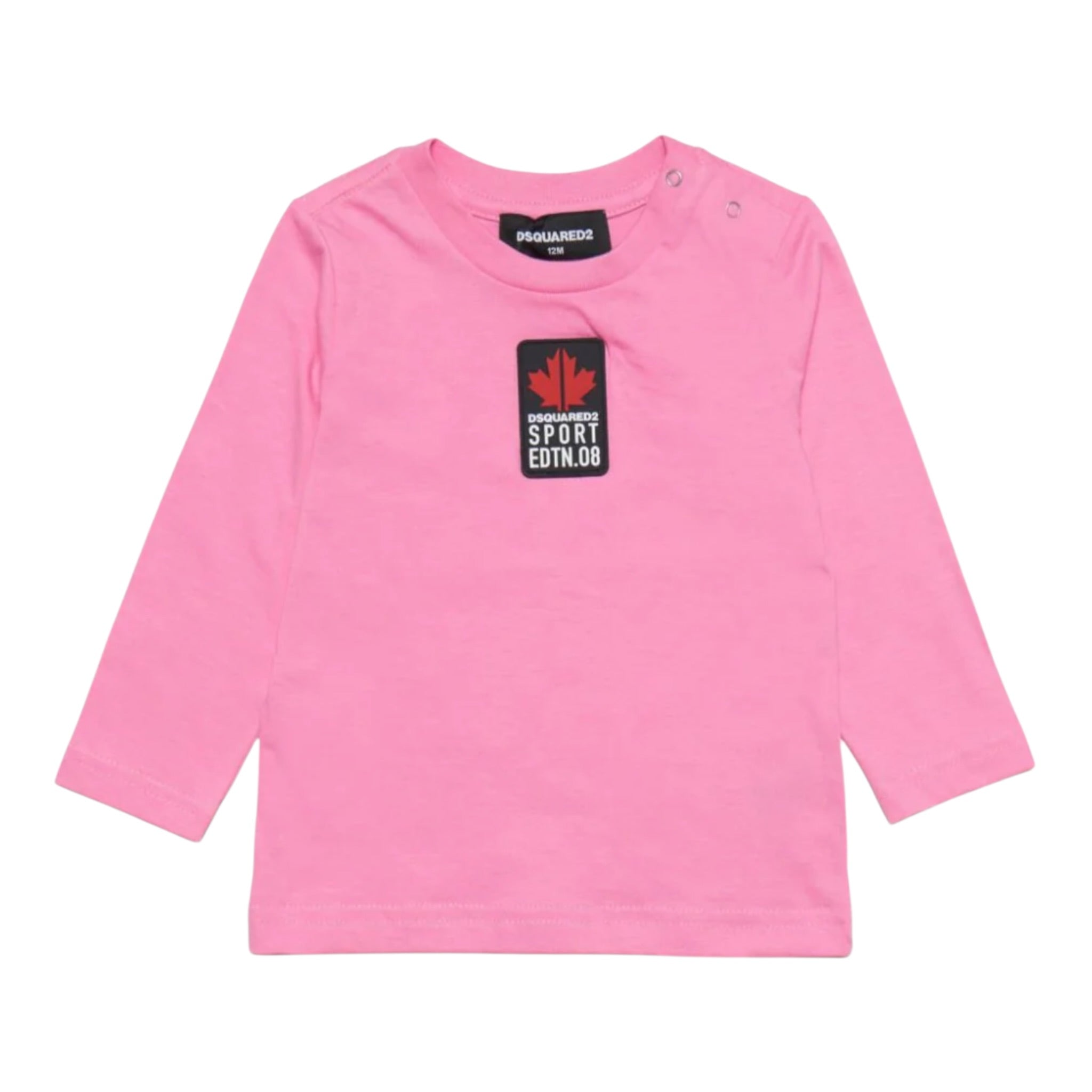 Dsquared2 Shirt tinta unita con Logo Rosa per Neonata DQ1879F ROSA DSQUARED2 