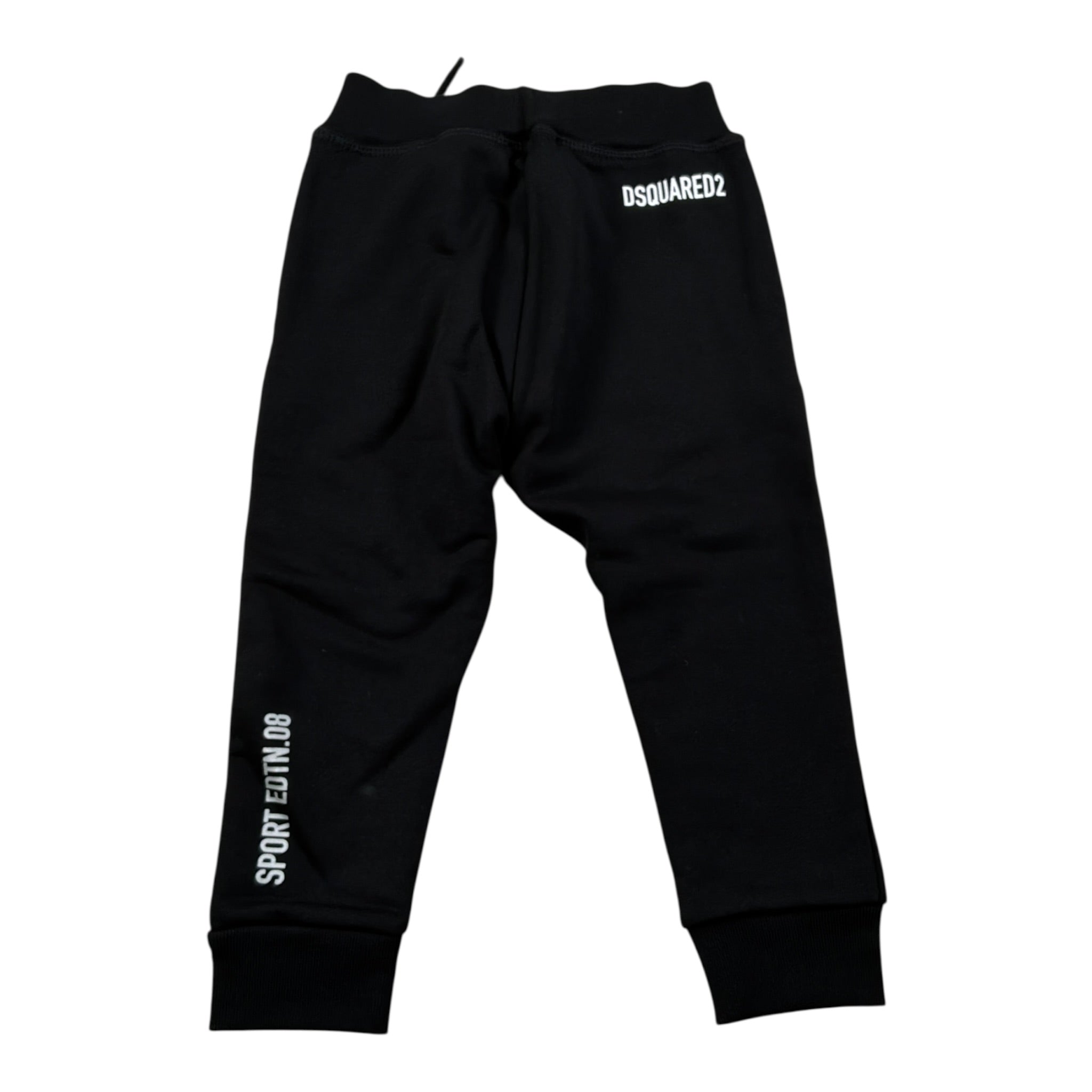 Dsquared2 Pantalone Modello Tuta tinta unita con Stampa Nero per Bambino DQ1882 NERO DSQUARED2 