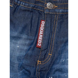 Dsquared2 Jeans tinta unita con Elastico In Vita Blu per Bambino DQ1924 BLU DSQUARED2 