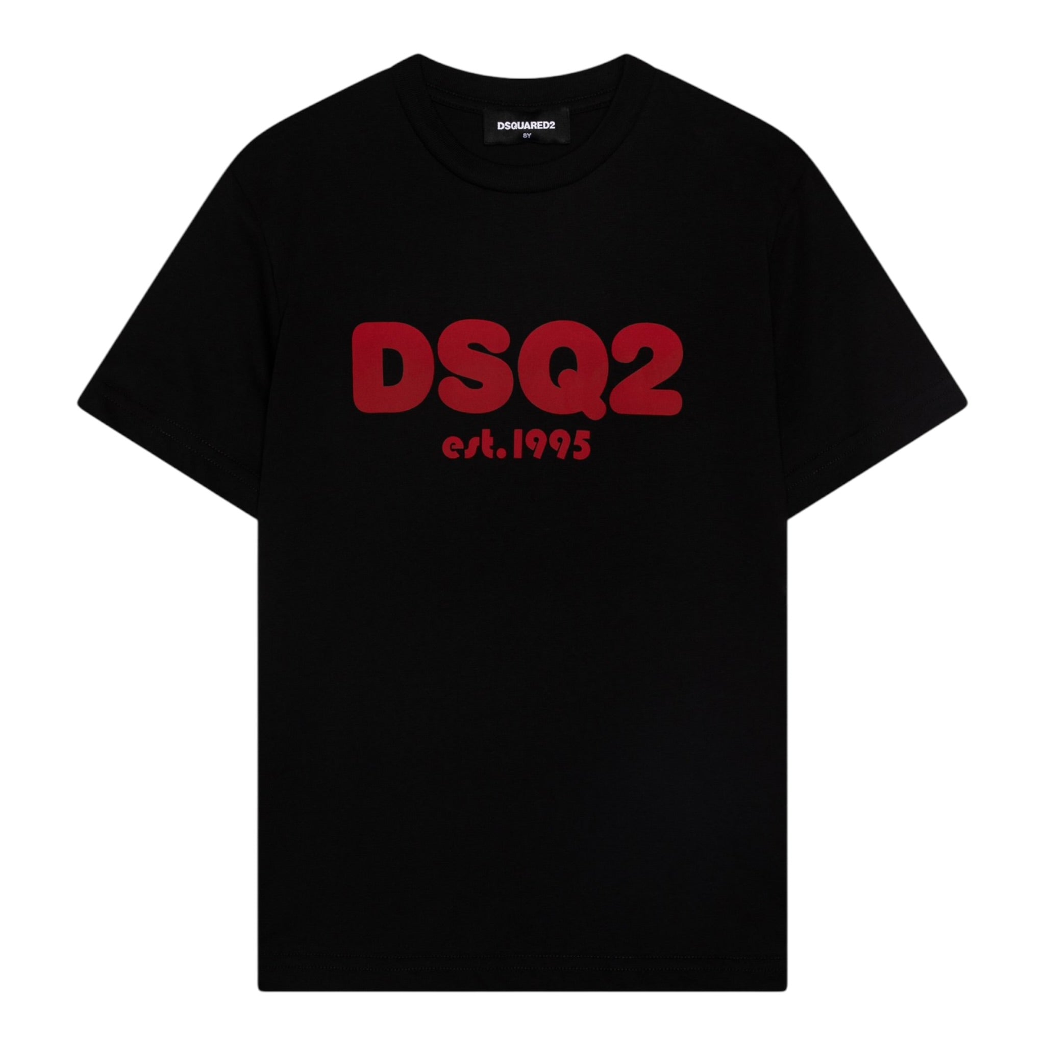 Dsquared2 T-Shirt tinta unita con Logo Nero per Bambino DQ2101 NERO DSQUARED2 