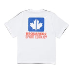 Dsquared2 T-Shirt Bicolore con Stampa Bianco/Nero per Bambino DQ2188 BIANCO/NERO DSQUARED2 