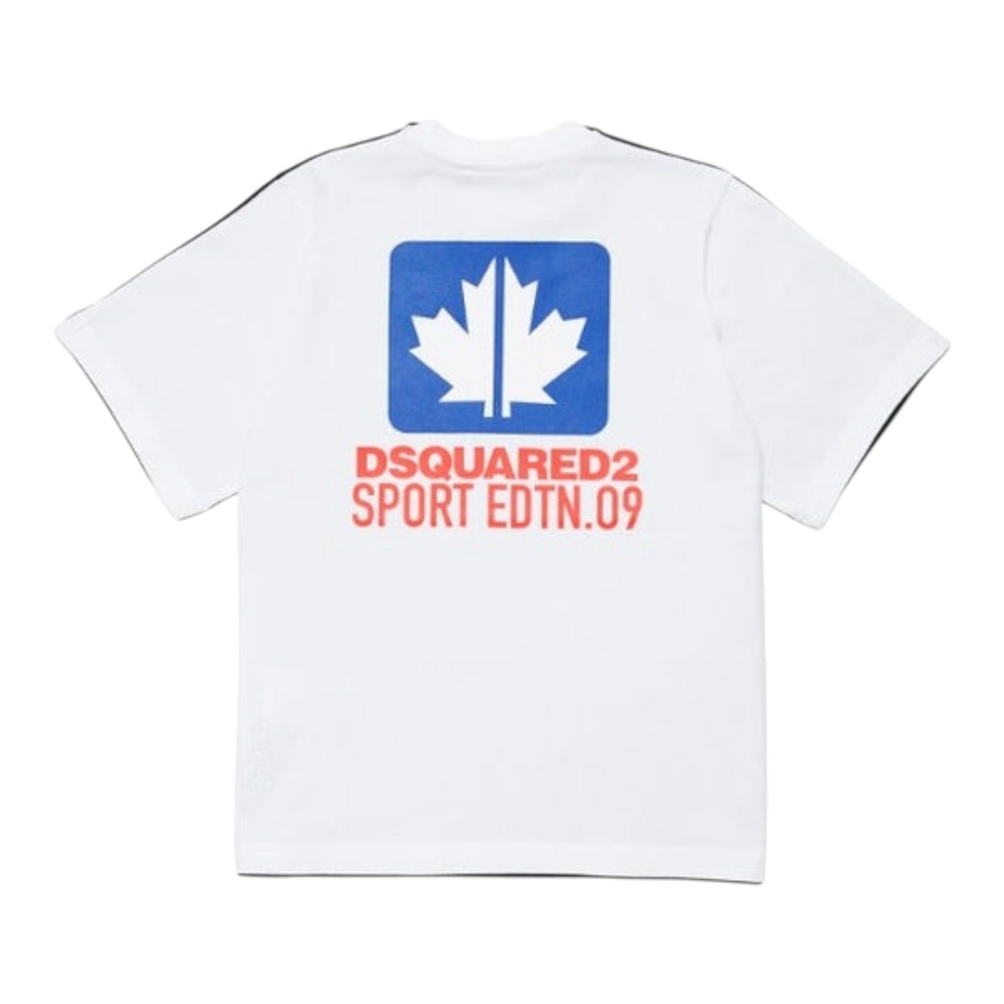 Dsquared2 T-Shirt Bicolore con Stampa Bianco/Nero per Bambino DQ2188 BIANCO/NERO DSQUARED2 