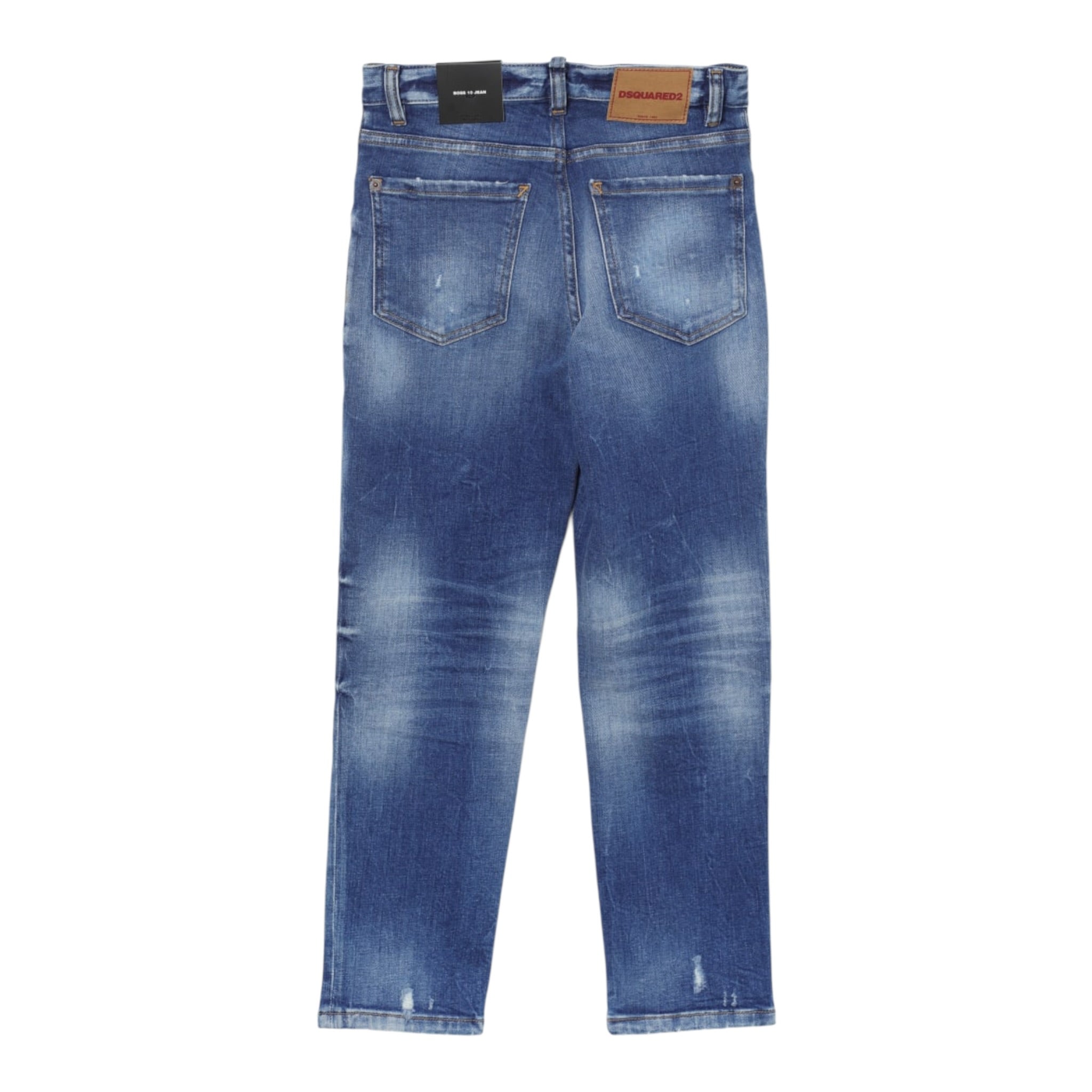 Dsquared2 Jeans tinta unita con Strappi Blu per Bambino DQ2241XX BLU DSQUARED2 