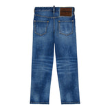 Dsquared2 Jeans tinta unita 5 Tasche Blu per Bambino DQ22522 BLU DSQUARED2 