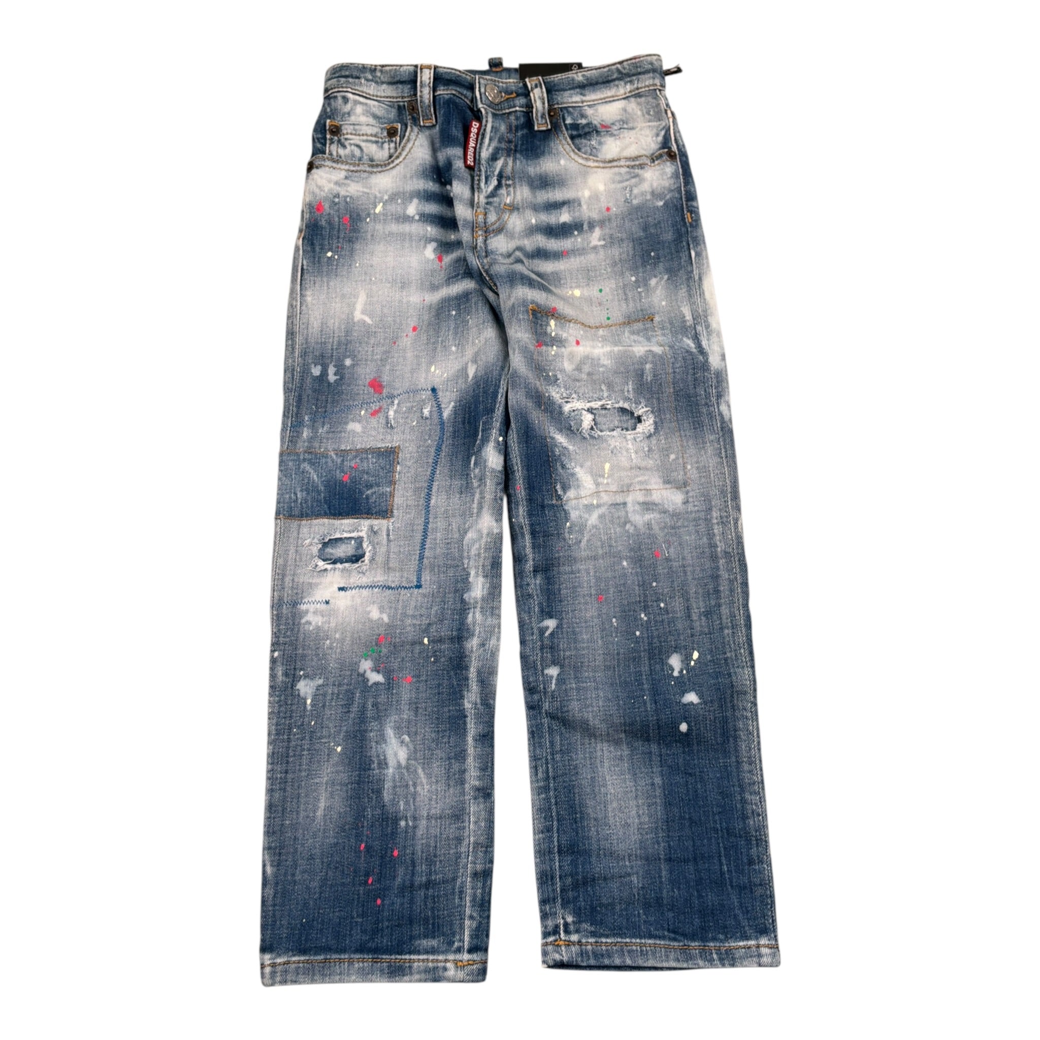 Dsquared2 Jeans tinta unita 5 Tasche Blu per Bambino DQ2252D0A7J BLU DSQUARED2 