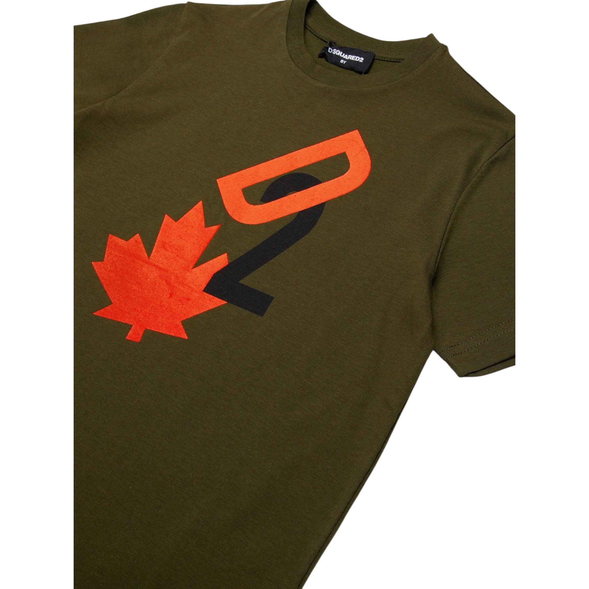 Dsquared2 T-Shirt tinta unita con Logo Verde per Bambino DQ2464 VERDE DSQUARED2 