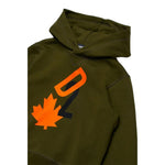 Dsquared2 Felpa tinta unita con Logo Verde per Bambino DQ2465 VERDE DSQUARED2 