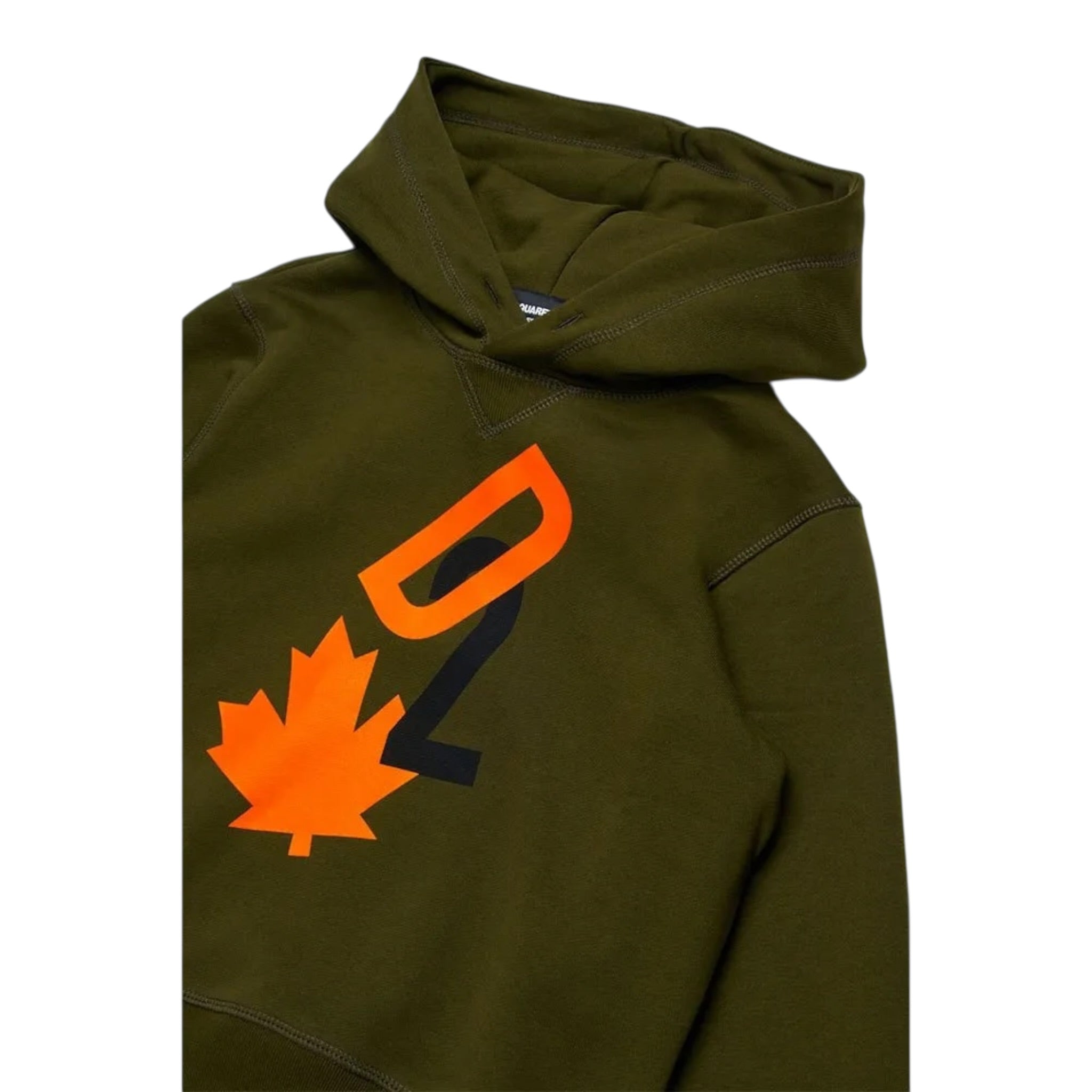 Dsquared2 Felpa tinta unita con Logo Verde per Bambino DQ2465 VERDE DSQUARED2 