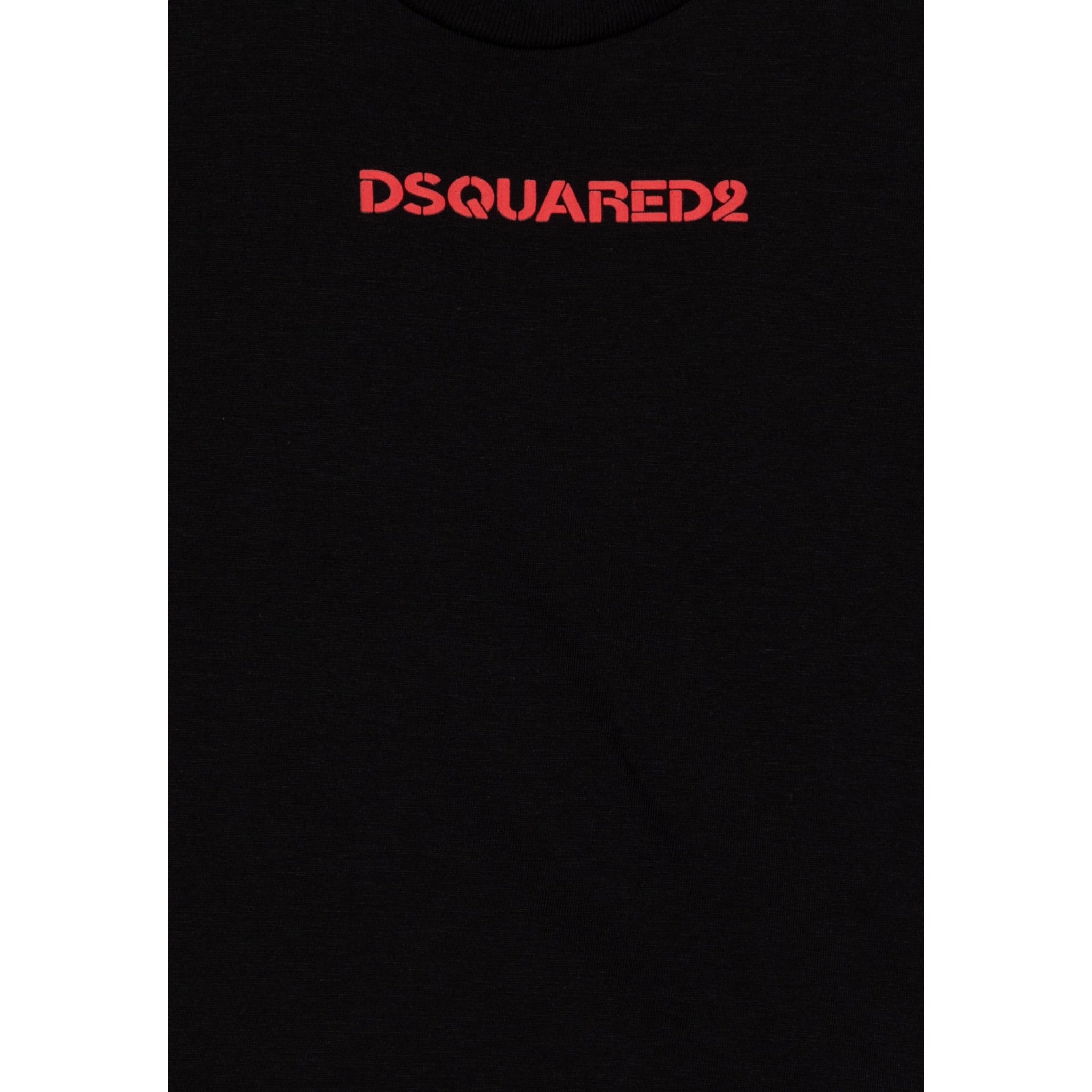 Dsquared2 T-Shirt tinta unita con Logo Nero per Bambino DQ2478 NERO DSQUARED2 