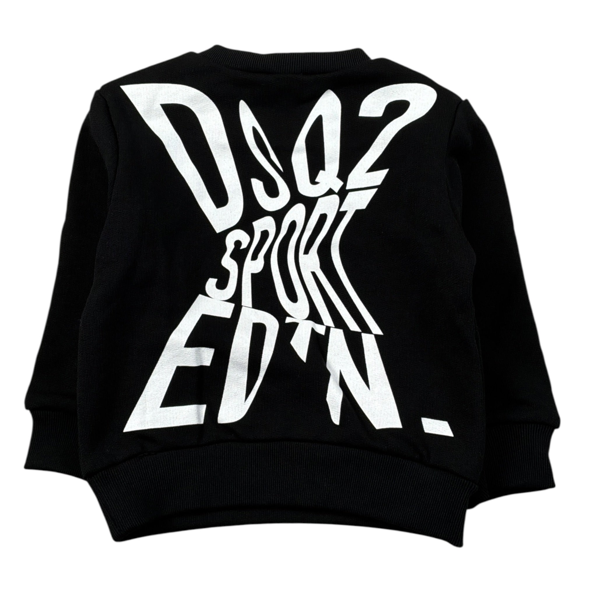 Dsquared2 Felpa tinta unita con Logo Nero per Neonato DQ2546 NERO DSQUARED2 