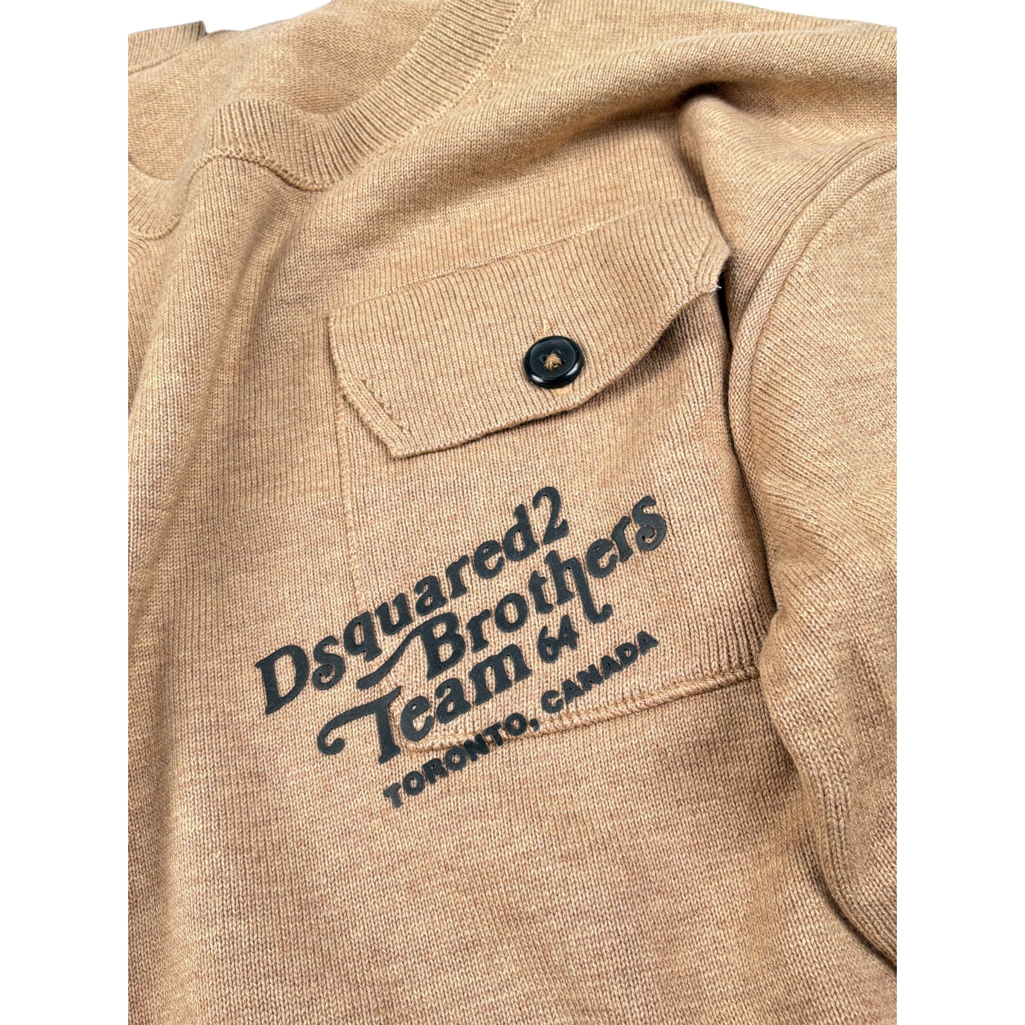Dsquared2 Maglia Girocollo tinta unita con Stampa Cammello per Bambino DQ2602 CAMMELLO DSQUARED2 