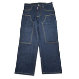 Dsquared2 Jeans tinta unita con Cuciture In Rilievo Blu per Bambino DQ2636 BLU DSQUARED2 