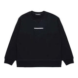 Dsquared2 Felpa Chiusa Girocollo tinta unita con Logo Nero per Bambino DQ2739 NERO DSQUARED2 