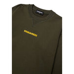 Dsquared2 Felpa Chiusa Girocollo tinta unita con Logo Verde per Bambino DQ2739X VERDE DSQUARED2 