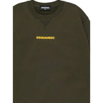 Dsquared2 Felpa Chiusa Girocollo tinta unita con Logo Verde per Bambino DQ2739XXX VERDE DSQUARED2 