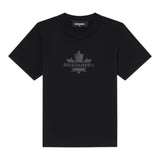 Dsquared2 T-Shirt Girocollo tinta unita con Logo Nero per Bambino DQ2743 NERO DSQUARED2 