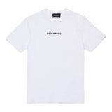 Dsquared2 T-Shirt Girocollo tinta unita con Logo Bianco per Bambino DQ2823 BIANCO DSQUARED2 