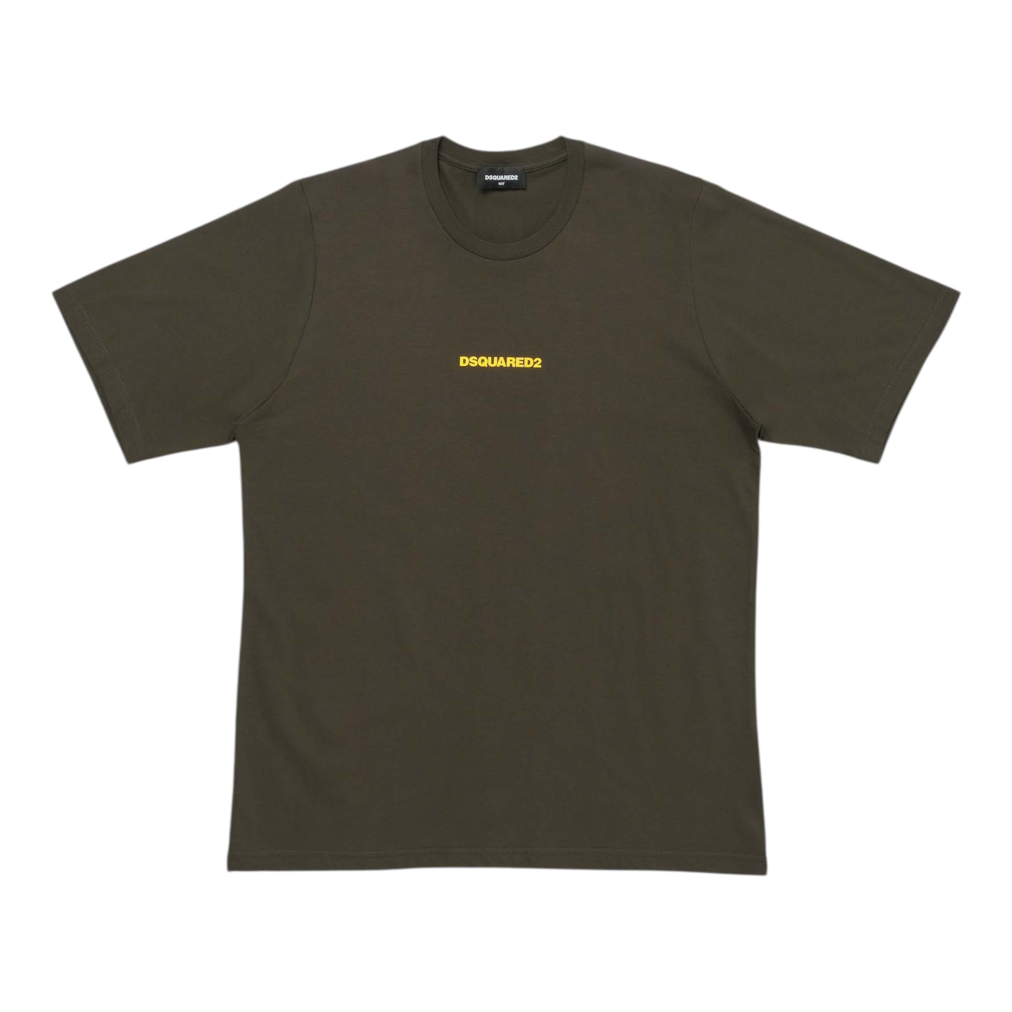 Dsquared2 T-Shirt Girocollo tinta unita con Logo Verde per Bambino DQ2823 VERDE DSQUARED2 