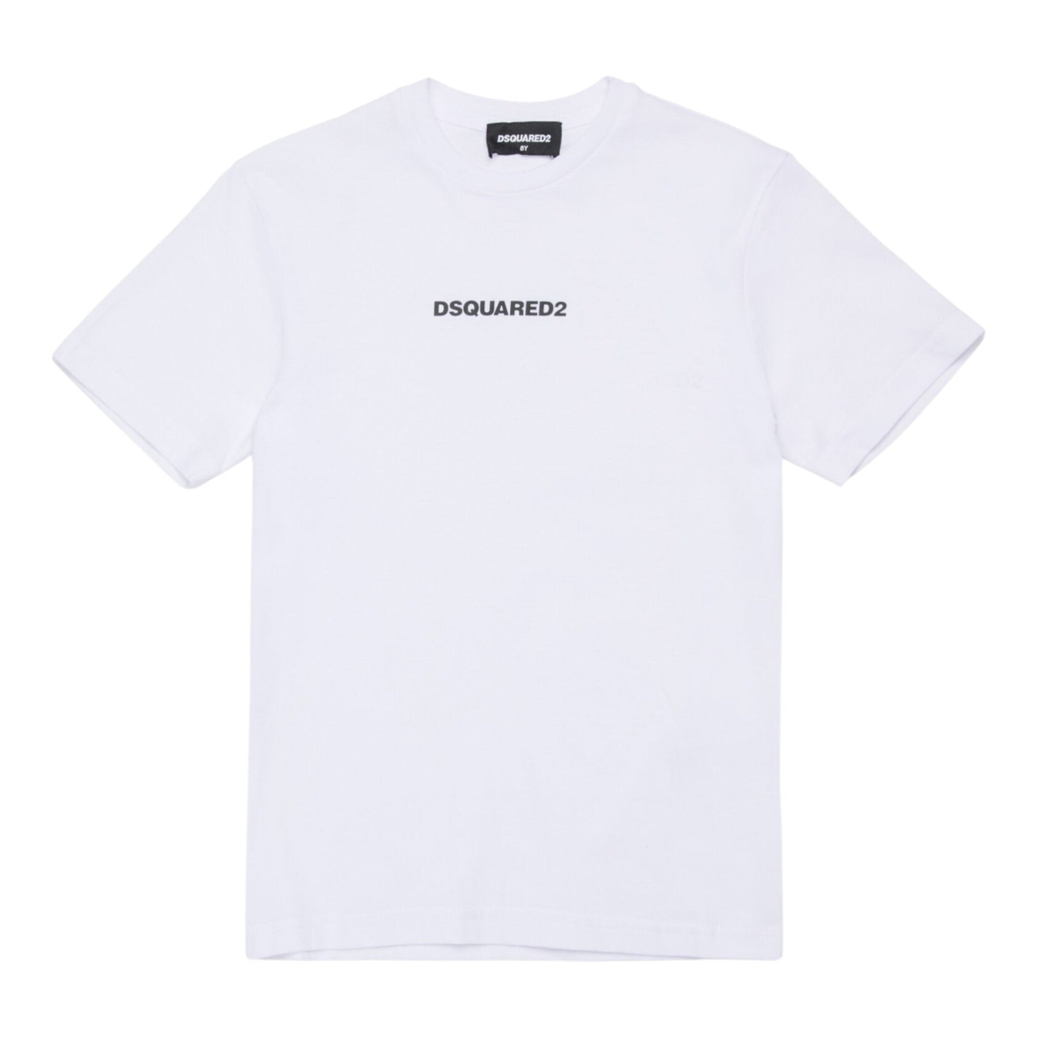 Dsquared2 T-Shirt Girocollo tinta unita con Logo Bianco per Bambino DQ2823X BIANCO DSQUARED2 