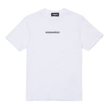 Dsquared2 T-Shirt Girocollo tinta unita con Logo Bianco per Bambino DQ2823XX BIANCO DSQUARED2 