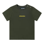 Dsquared2 T-Shirt Girocollo tinta unita con Logo Verde per Bambino DQ2853NJ VERDE DSQUARED2 