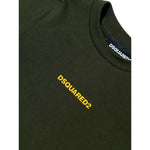 Dsquared2 T-Shirt Girocollo tinta unita con Logo Verde per Neonato DQ2853N VERDE DSQUARED2 