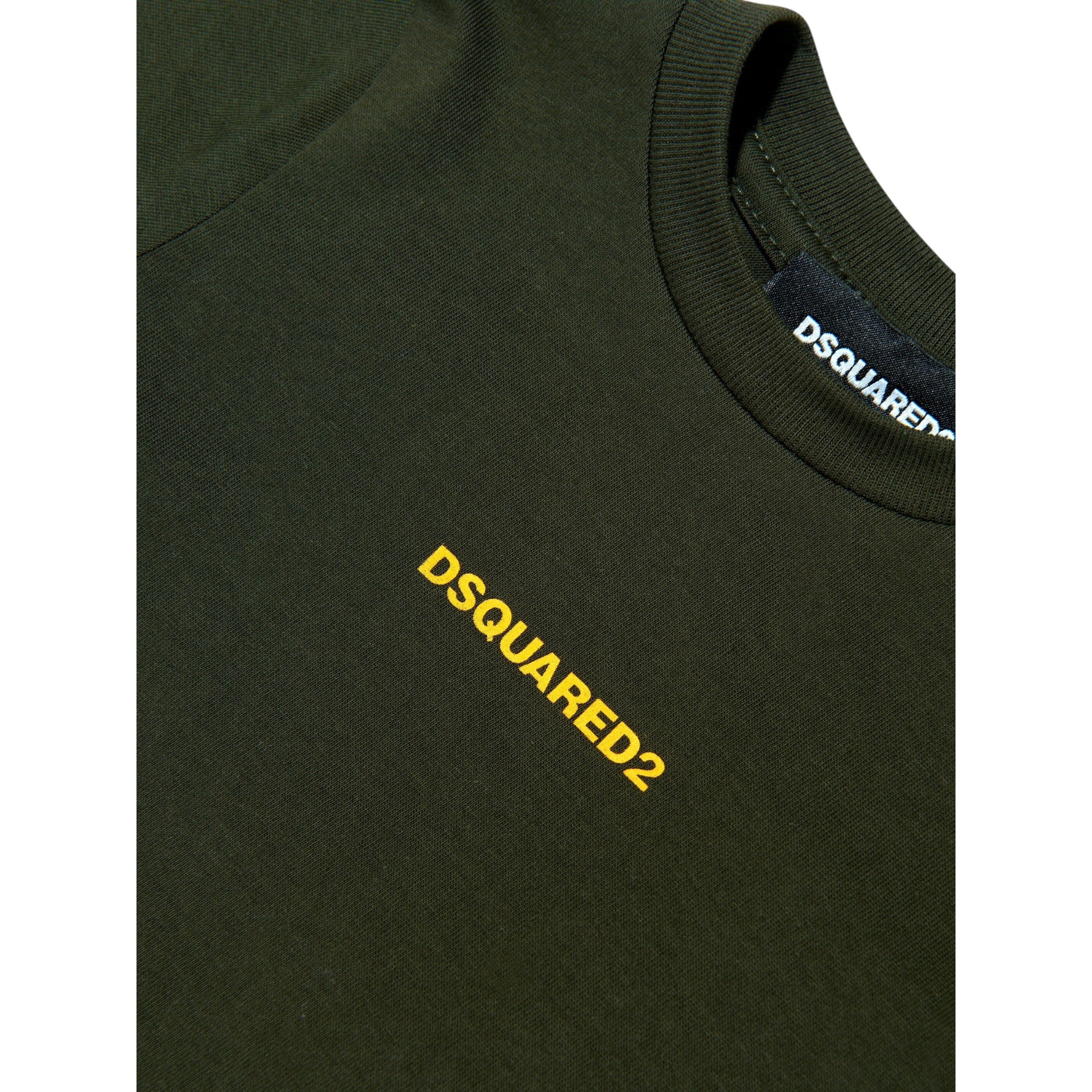 Dsquared2 T-Shirt Girocollo tinta unita con Logo Verde per Neonato DQ2853N VERDE DSQUARED2 