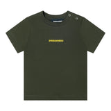 Dsquared2 T-Shirt Girocollo tinta unita con Logo Verde per Neonato DQ2853N VERDE DSQUARED2 