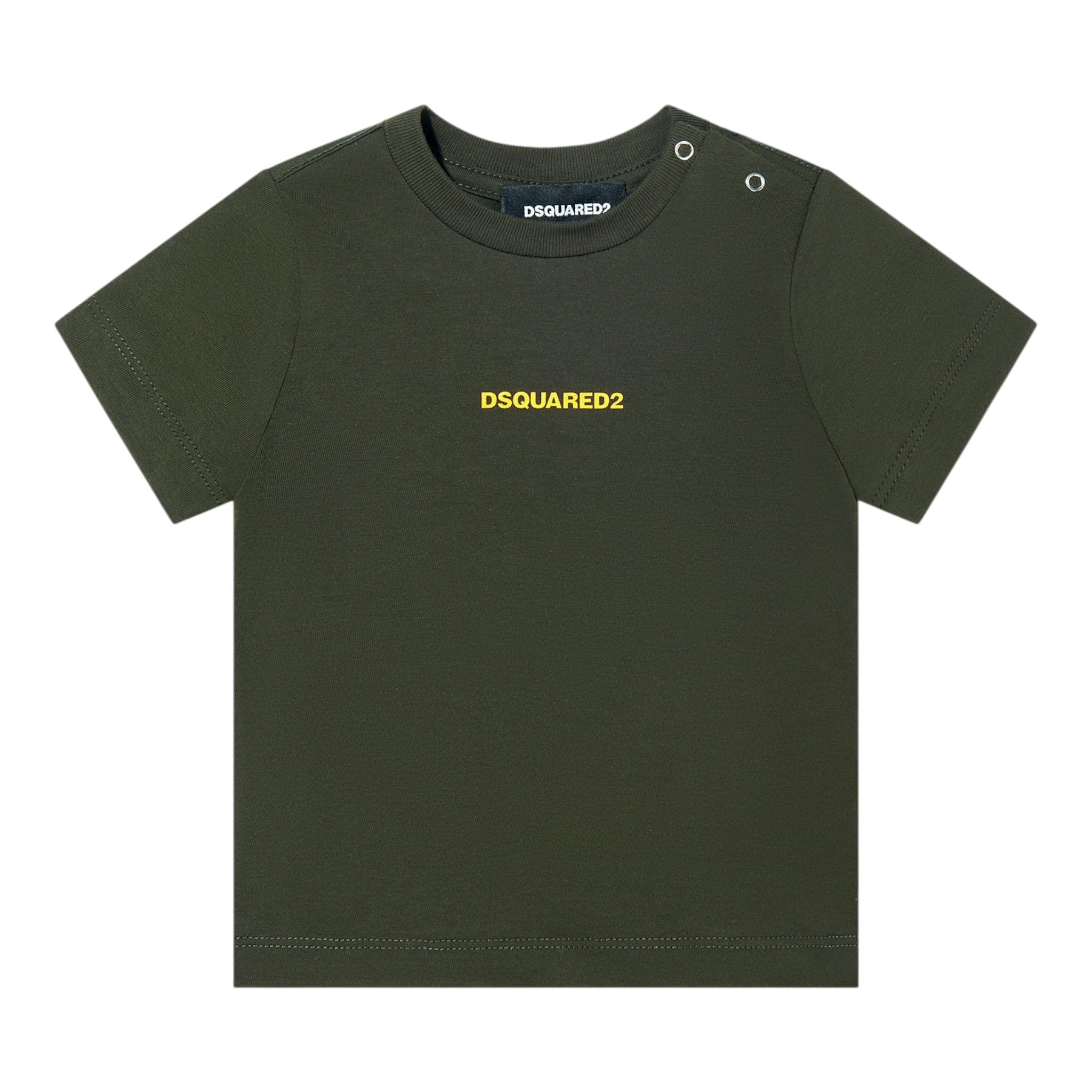 Dsquared2 T-Shirt Girocollo tinta unita con Logo Verde per Neonato DQ2853N VERDE DSQUARED2 