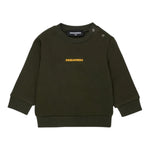 Dsquared2 Felpa tinta unita Girocollo con Stampa Verde per Bambino DQ2860J VERDE DSQUARED2 